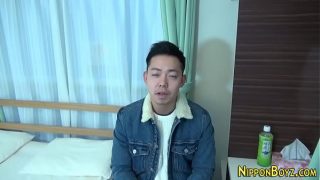 Gay asian hunk tugging